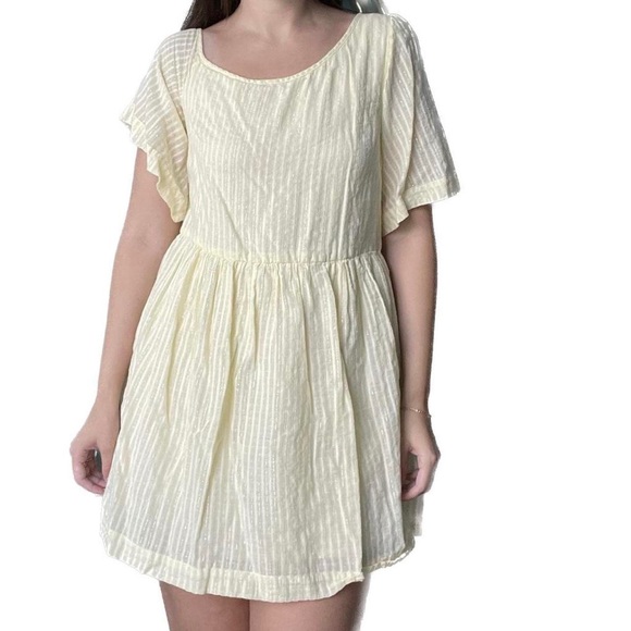 Mellow Yellow Asymmetrical Shoulder Dress - Picture 5 of 6